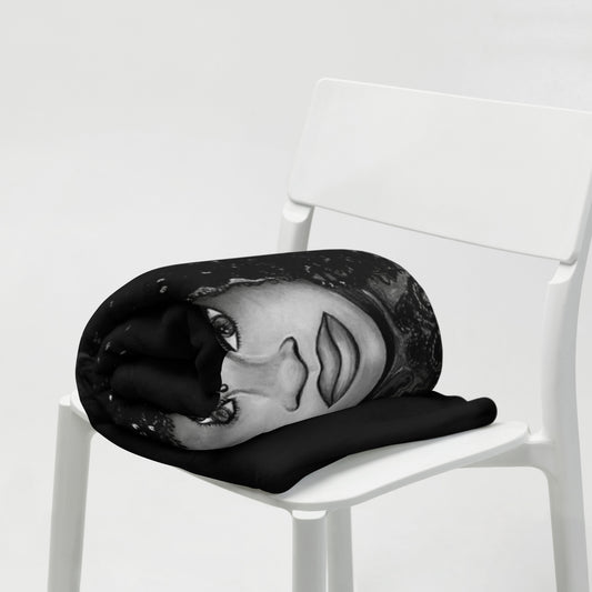 Birth Right  (black and white shadowed image)   Throw Blanket